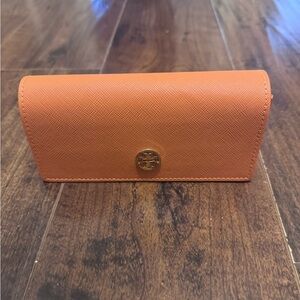 Tory Burch Large Orange Magnetic Sunglasses Eyeglasses Case